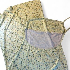 SHEIN Light Yellow Floral Backless Dress